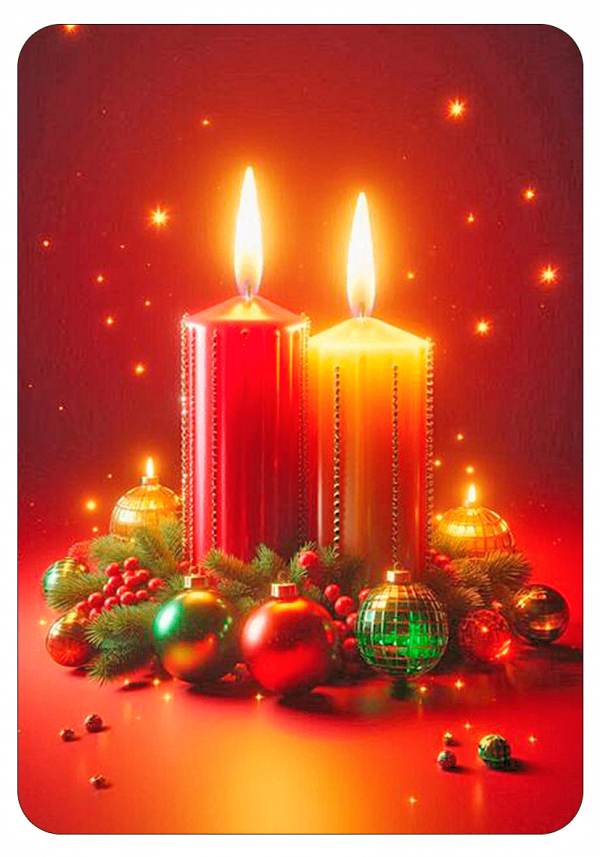Velas de Navidad Tarjetica