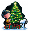 Charlie Brown y Snoopy en Navidad.