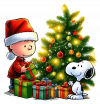 Charlie Brown y Snoopy en Navidad.