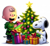 Charlie Brown y Snoopy en Navidad.