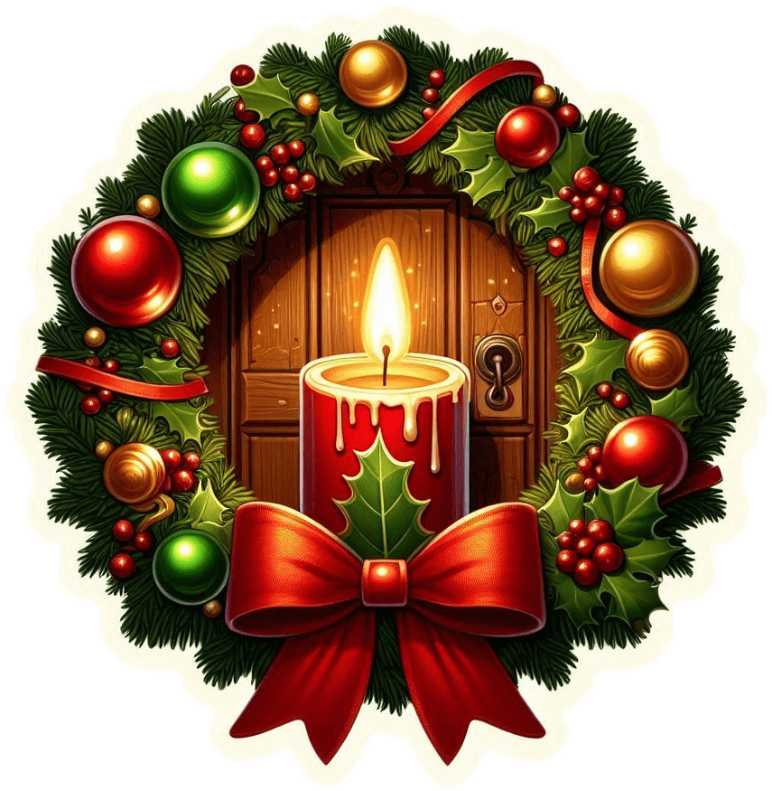 Corona de Navidad y Velas 14-min Corona De Navidad Y Velas