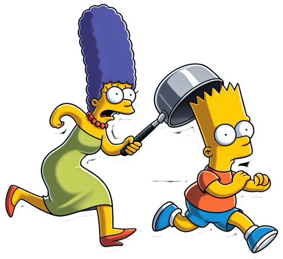 Marge Persiguiendo A Bart