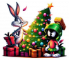 Bugs Bunny y Marvin en noche buena