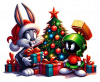 Bugs Bunny y Marvin en noche buena