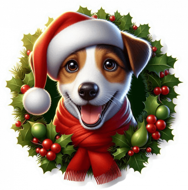 Jack Russel de Navidad