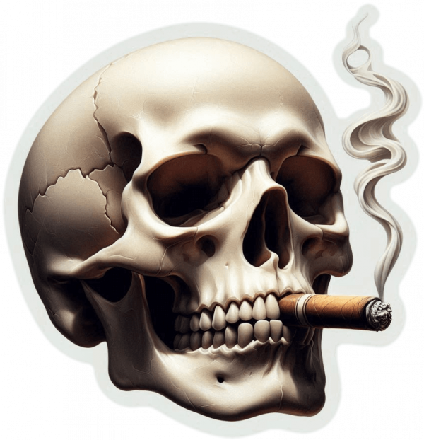 Craneo Fumando Tabaco