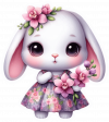 Conejita con Flores