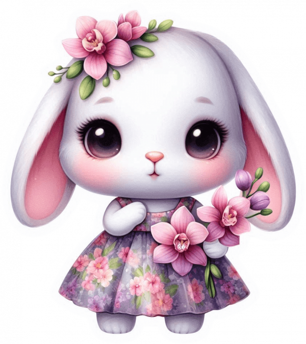 Conejita con Flores