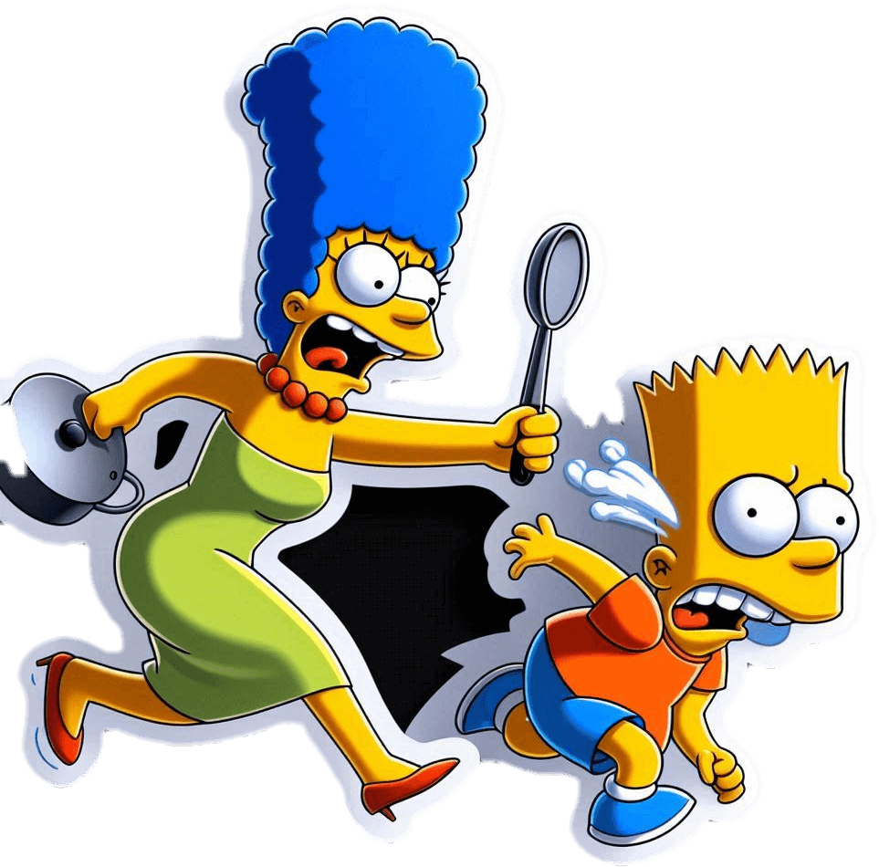 Marge Simpson Persigiendo A Bart