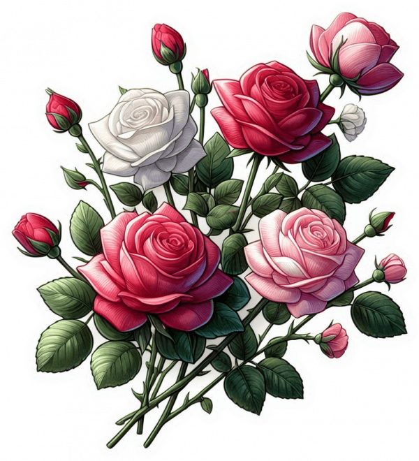 Rosas Blancas, Rojas, Rosadas
