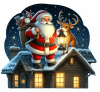 Santa y Rudolf en Navidad