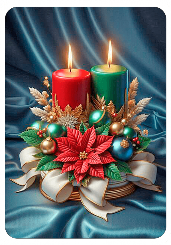 Velas Verde y Rojo de Navidad tarjetas