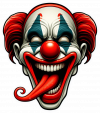 Cara de Arlequin terrorifico