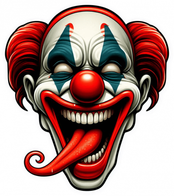 Cara de Arlequin terrorifico