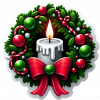 Corona de Navidad y Velas