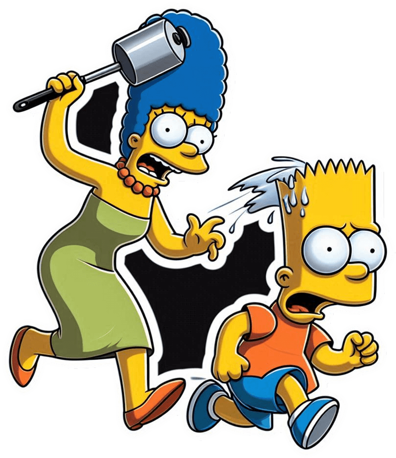 Marge Simpson Persigiendo A Bart
