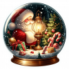 Santa Clause dentro de Cristal