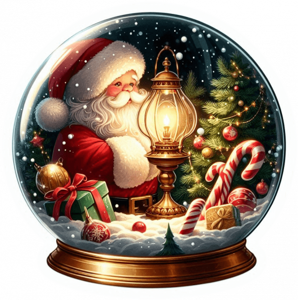 Santa Clause dentro de Cristal