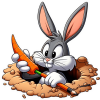 Bugs Bunny saliendo de su cueva