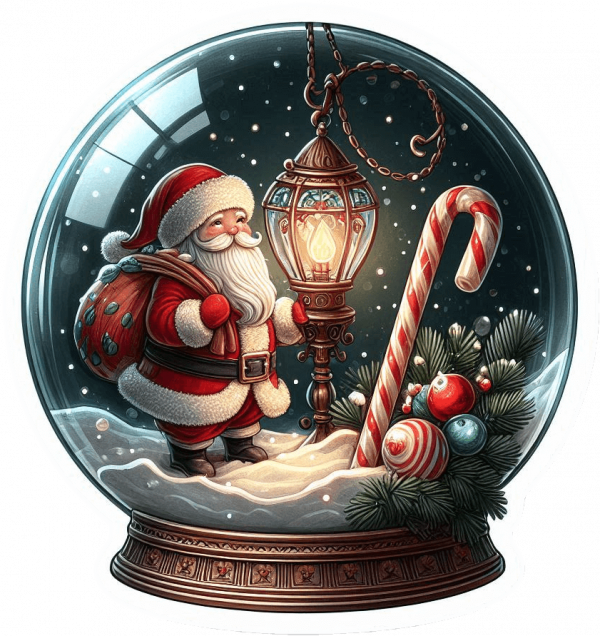 Santa Clause dentro de Cristal