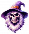 Calavera Terrorifica en Acuarela Gaouche