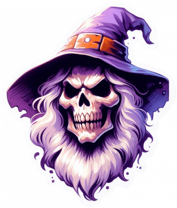 Calavera Terrorifica en Acuarela Gaouche
