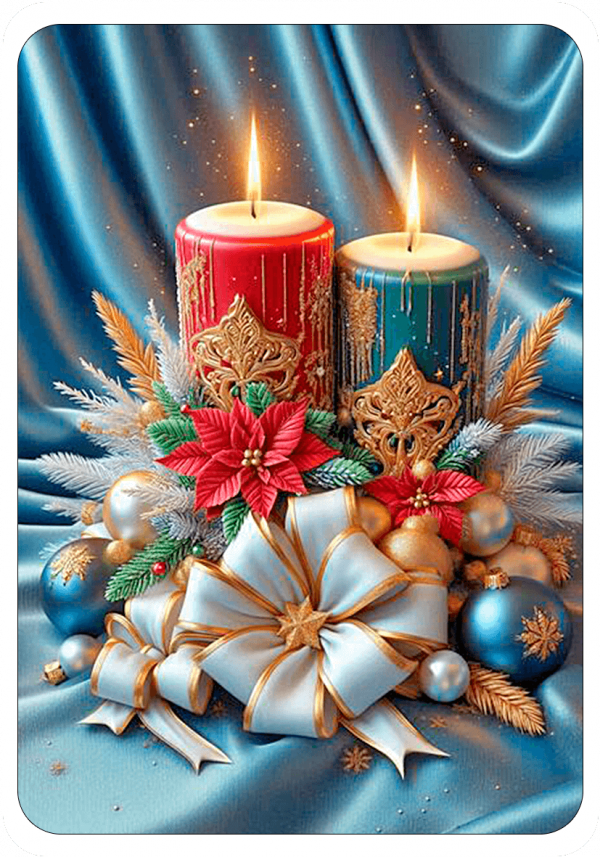 Velas Verde y Rojo de Navidad tarjetas