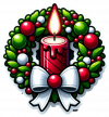 Corona de Navidad y Velas