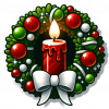 Corona de Navidad y Velas