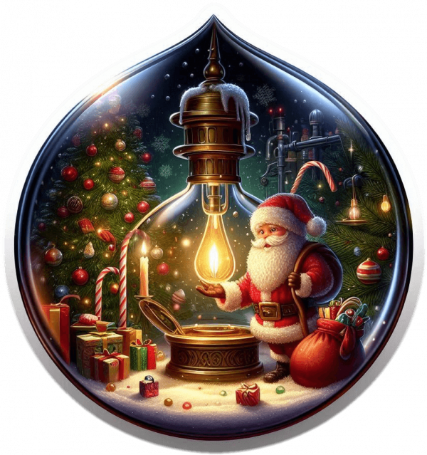 Santa Clause dentro de Cristal