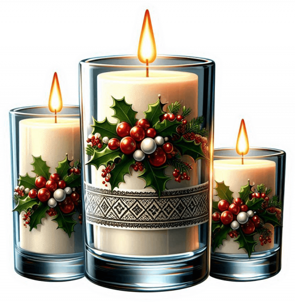 Vela y portavela de Navidad