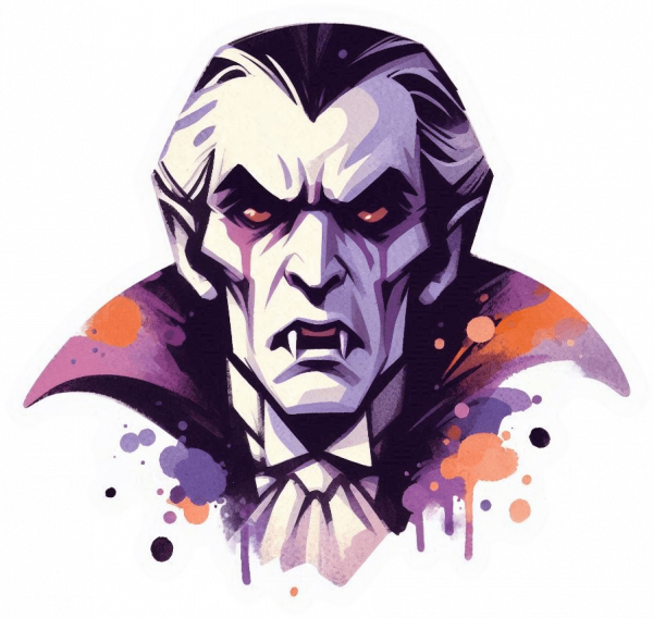 Dracula Terrorifica en Acuarela Gaouche