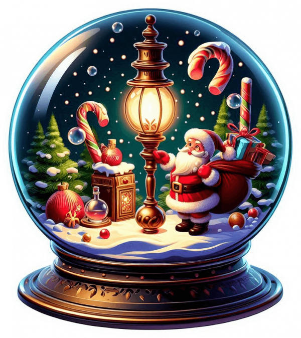 Santa Claus dentro de Cristal