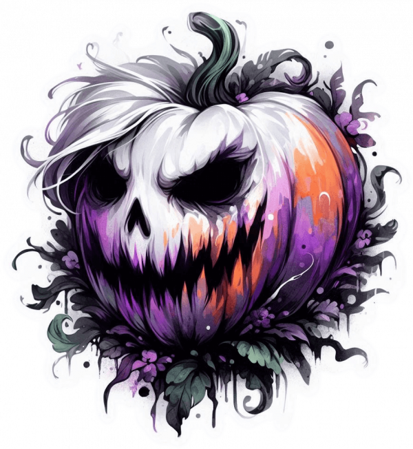 Calabaza Terrorifica en Acuarela Gaouche