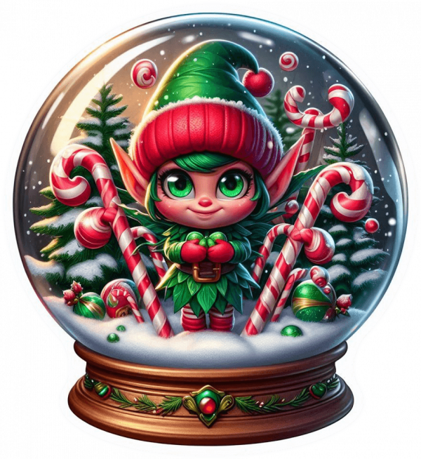 Duende Bola de Cristal de Navidad