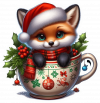 Zorro y Taza de Navidad