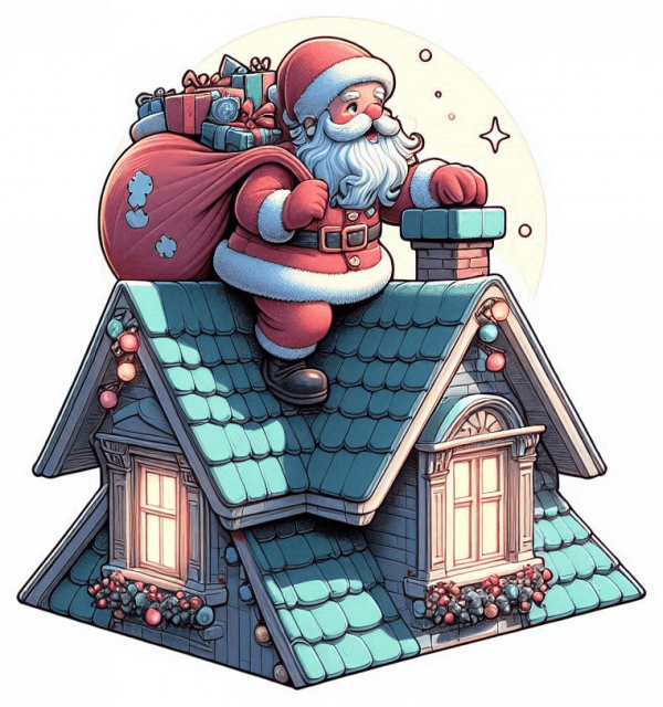 Santa sobre el Tejado