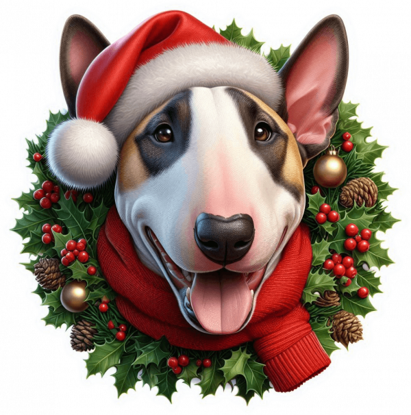 Bull terrier de Navidad