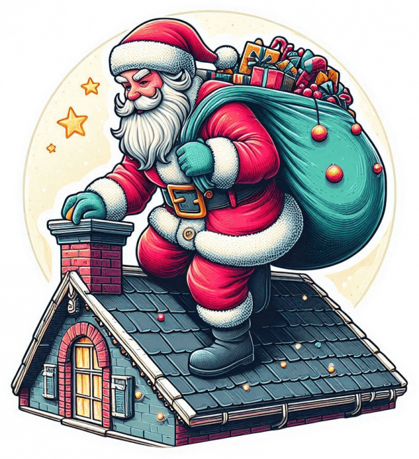 Santa sobre el Tejado
