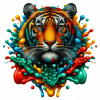 Tigre en Liquido Multicolor