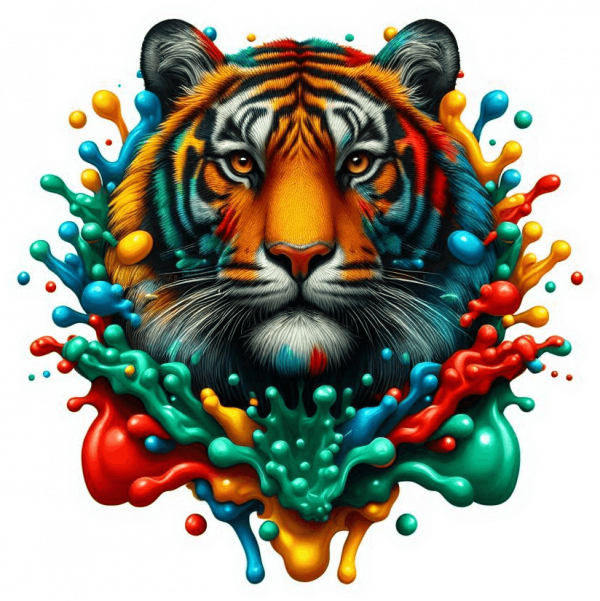 Tigre en Liquido Multicolor