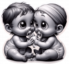 Bebes Gemelos Jugando