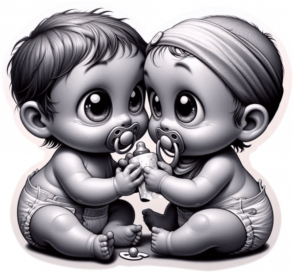 Bebes Gemelos Jugando