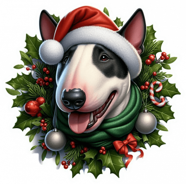 Bull terrier de Navidad