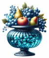 Centro de Mesa con Abalorios y Frutas