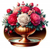 Centro de Mesa dorado de Rosas