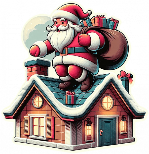 Santa sobre el Tejado