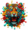 Tigre en Liquido Multicolor