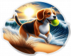 Beagle jugando en la Playa