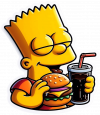 Bart Simpson con Hamburguesas y Refresco